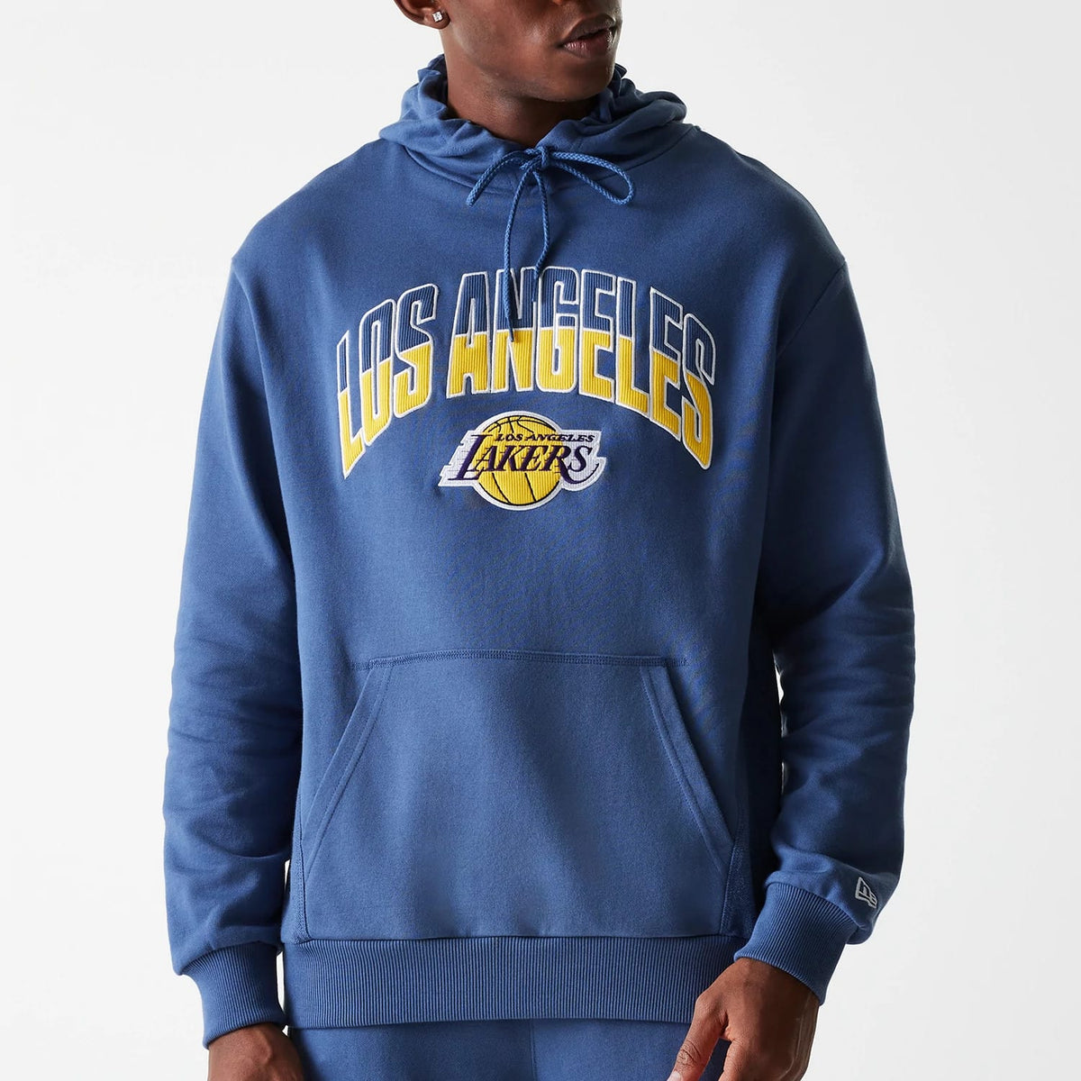 LA Lakers NBA Arch Graphic Dark Blue Oversized Pullover Hoodie-klyvox