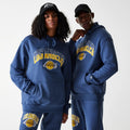LA Lakers NBA Arch Graphic Dark Blue Oversized Pullover Hoodie-klyvox