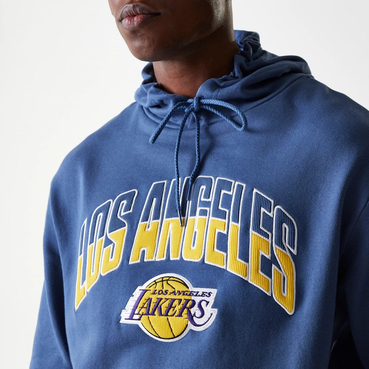 LA Lakers NBA Arch Graphic Dark Blue Oversized Pullover Hoodie-klyvox