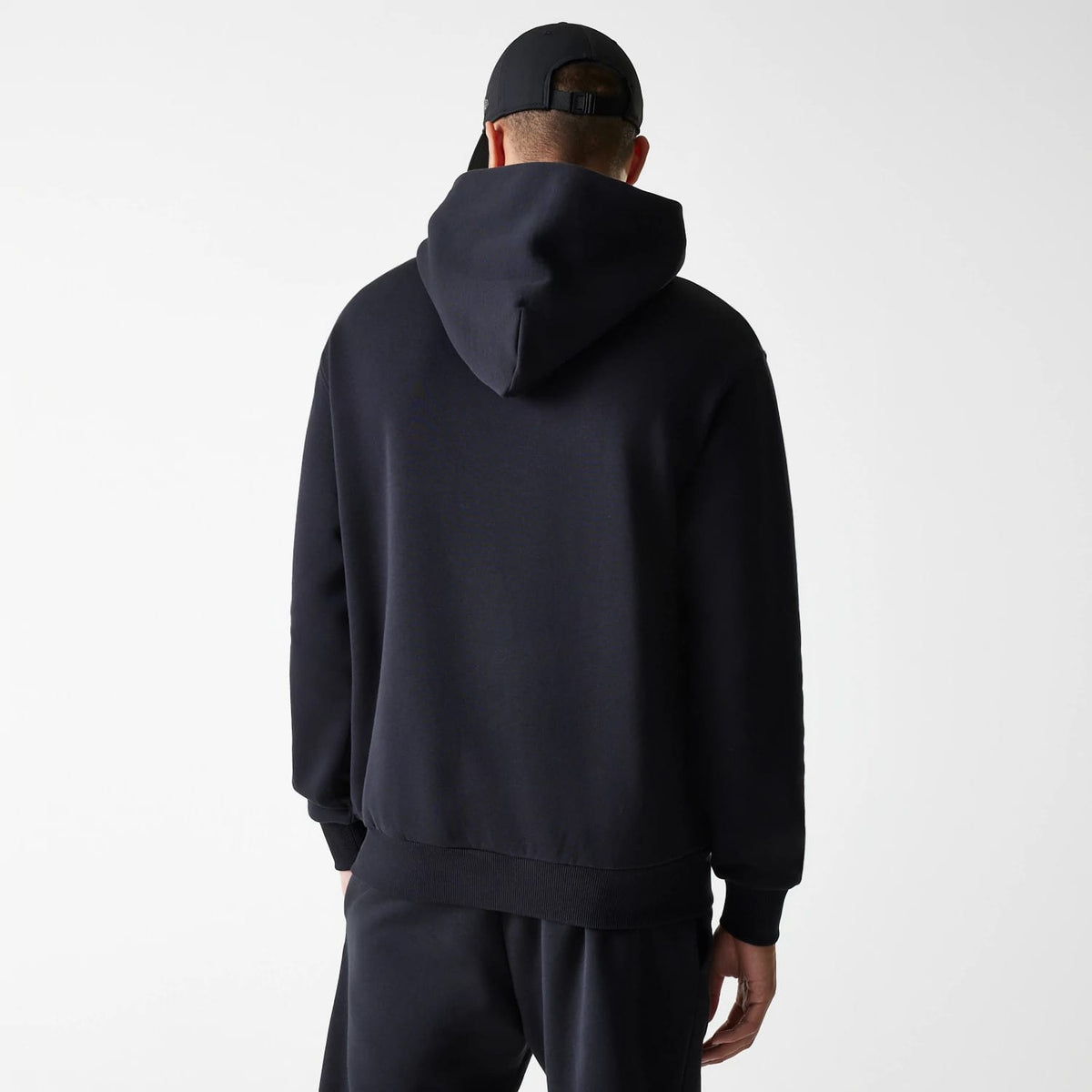 New Era Tech Black Oversized Pullover Hoodie-klyvox