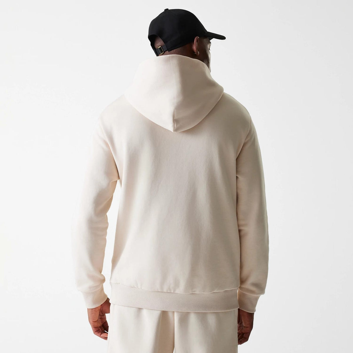 New Era Tech Light Beige Oversized Pullover Hoodie-klyvox
