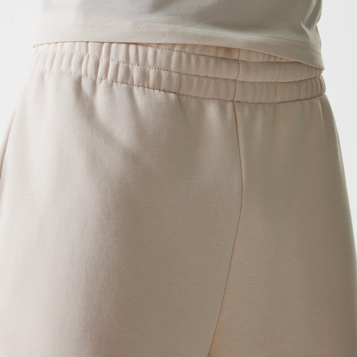 New Era Light Beige Straight Leg Joggers-klyvox