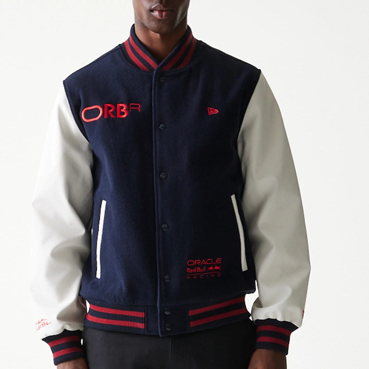 Red Bull Racing Dark Blue Varsity Jacket-klyvox