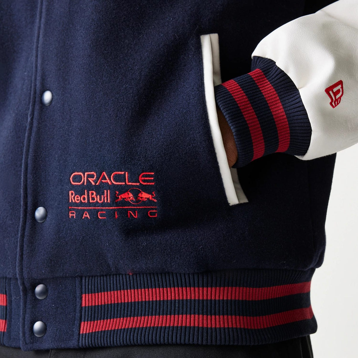 Red Bull Racing Dark Blue Varsity Jacket-klyvox