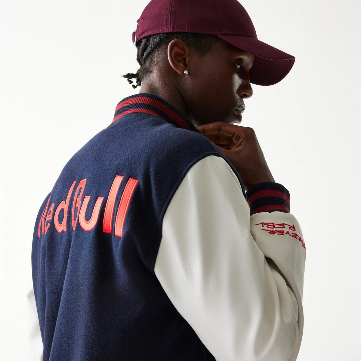 Red Bull Racing Dark Blue Varsity Jacket-klyvox