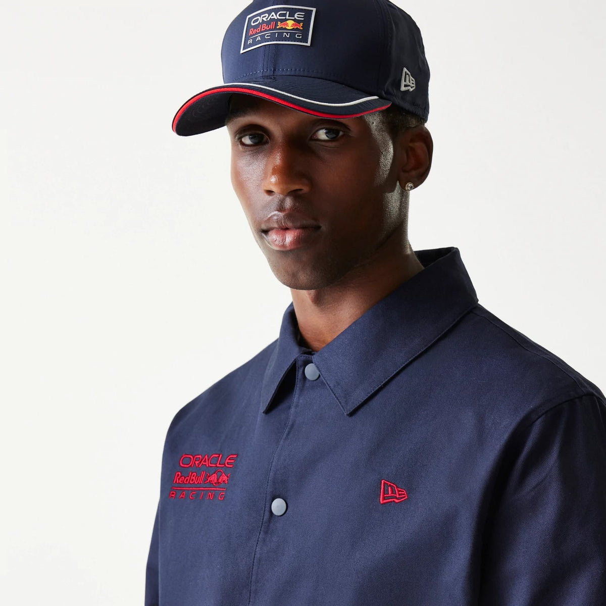 Red Bull Racing Dark Blue Oversized Coach Jacket-klyvox