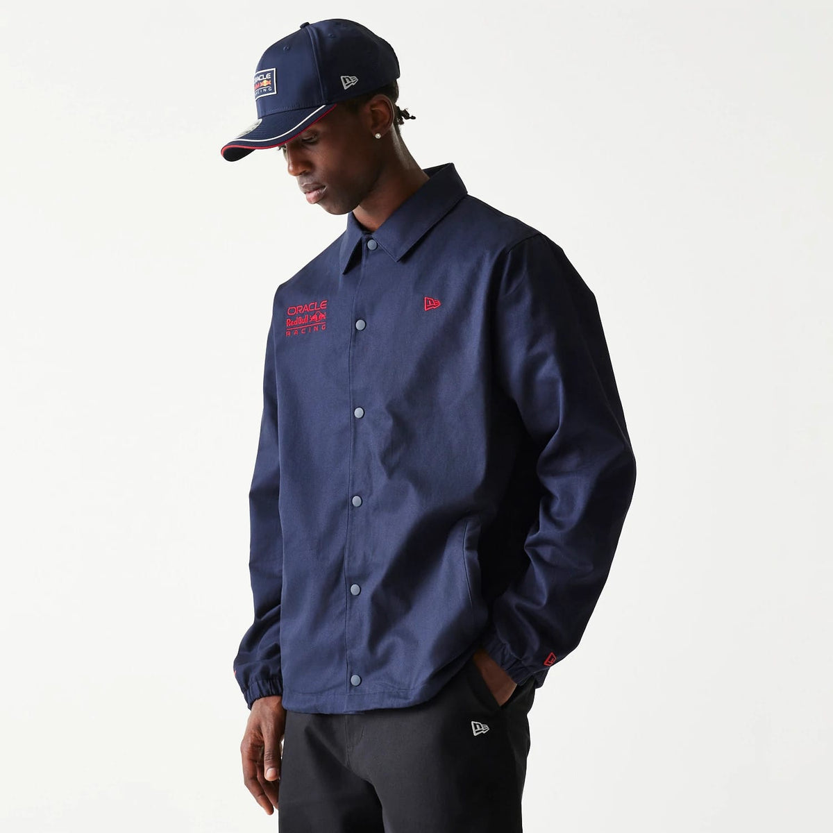 Red Bull Racing Dark Blue Oversized Coach Jacket-klyvox