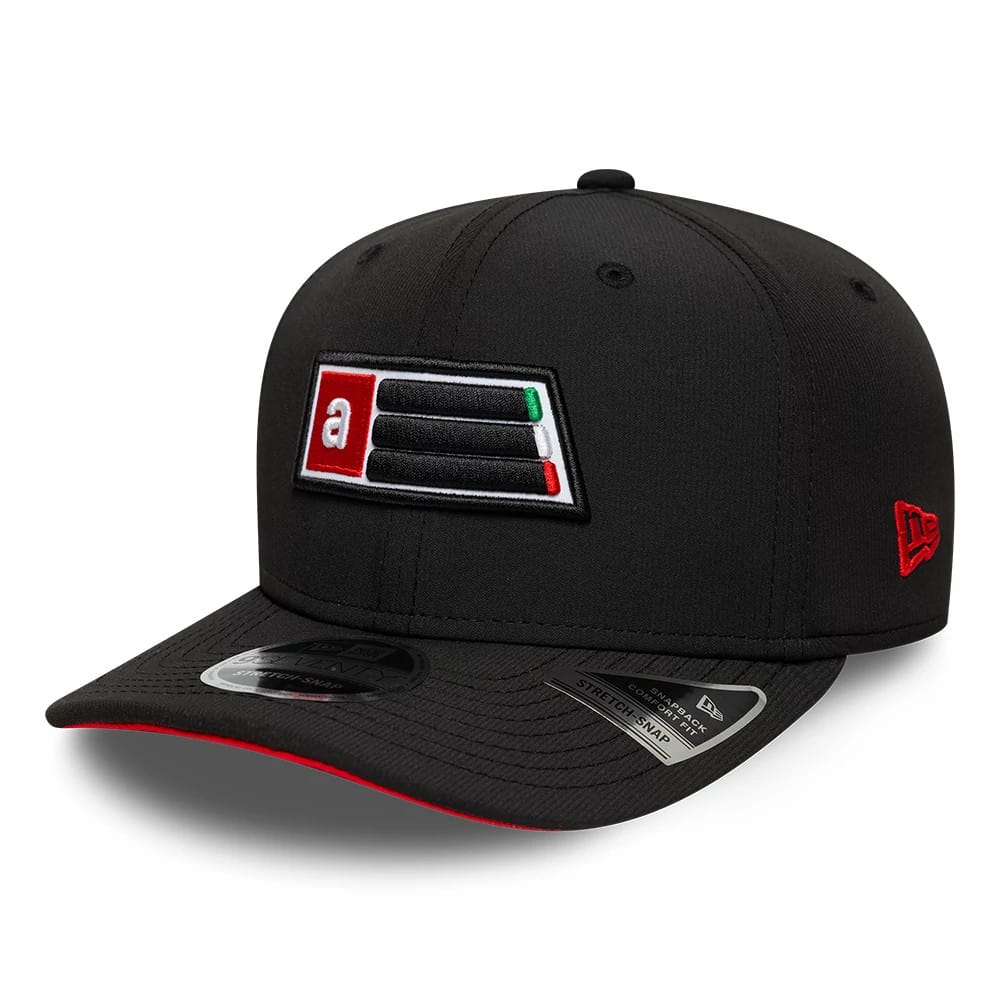 Recycled Aprilia Patch Black 9SEVENTY Stretch Snap Adjustable Cap-klyvox