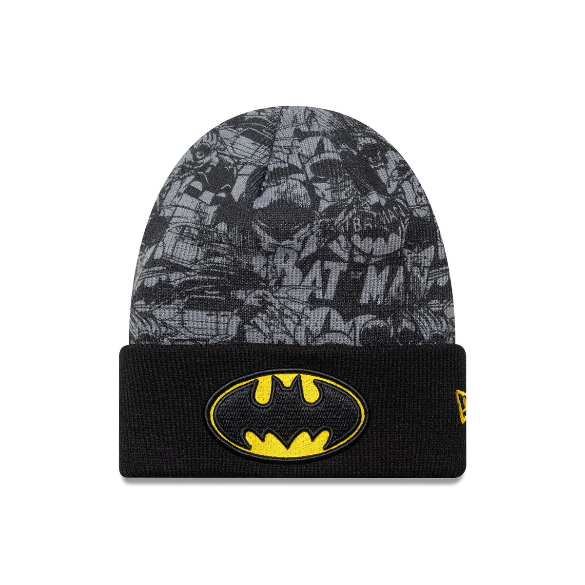 Batman Youth DC Black Cuff Knit Beanie Hat-klyvox