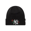 New York Yankees MLB Sequin Rose Black Cuff Knit Beanie Hat-klyvox