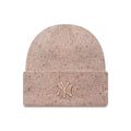 New York Yankees Womens MLB Glitter Pastel Pink Cuff Knit Beanie Hat-klyvox