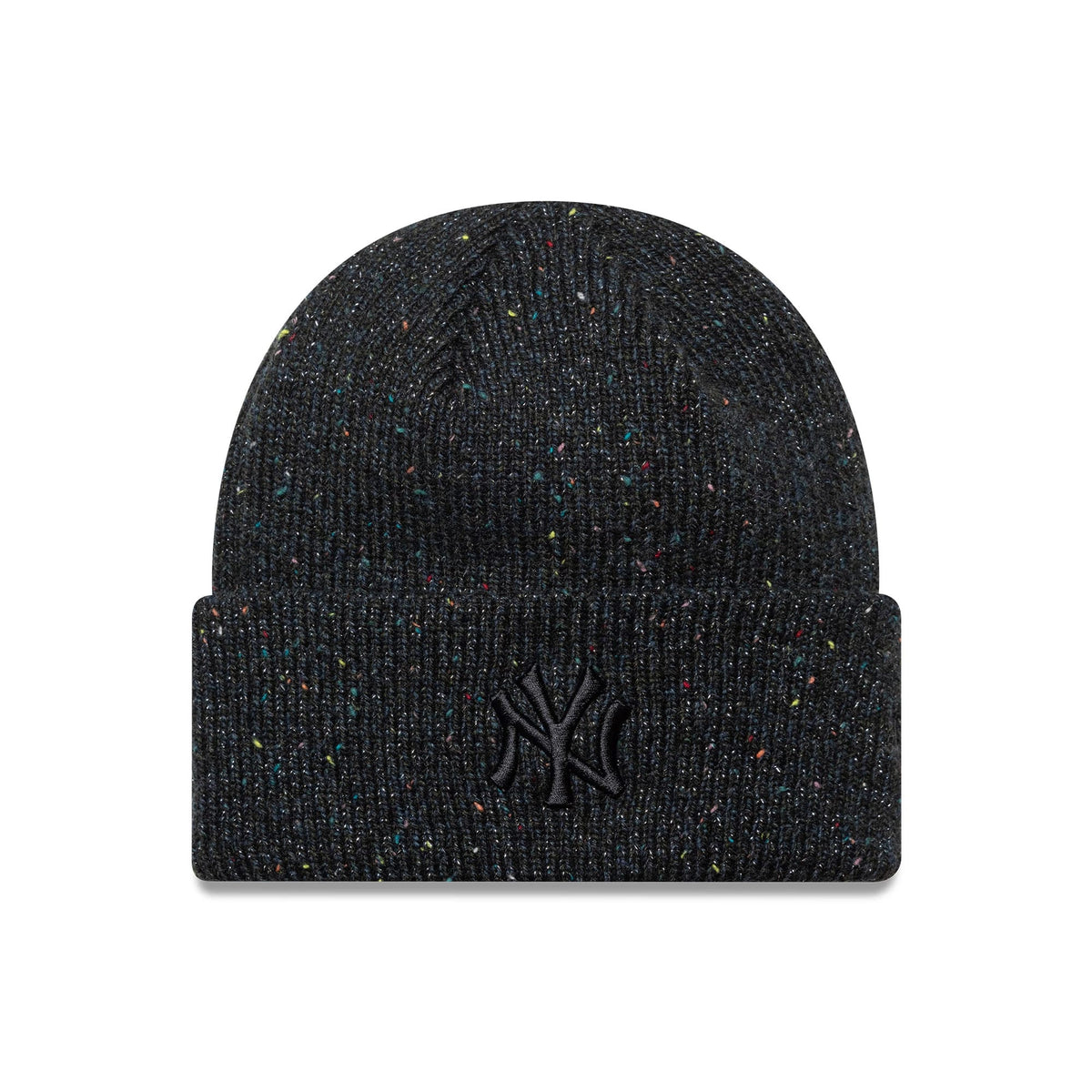 New York Yankees Womens MLB Glitter Black Cuff Knit Beanie Hat-klyvox