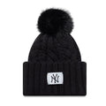 New York Yankees MLB Black Cable Knit Beanie Hat-klyvox