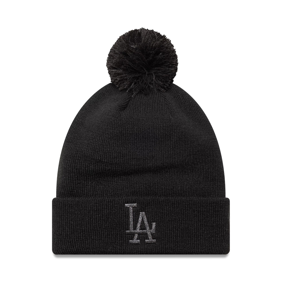 LA Dodgers Womens MLB Metallic Black Cuff Knit Beanie Hat-klyvox