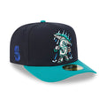 Seattle Mariners MLB Cartoon Navy 59FIFTY A-Frame Fitted Cap-klyvox