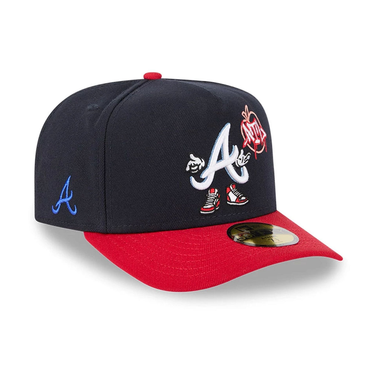 Atlanta Braves MLB Cartoon Navy 59FIFTY A-Frame Fitted Cap-klyvox