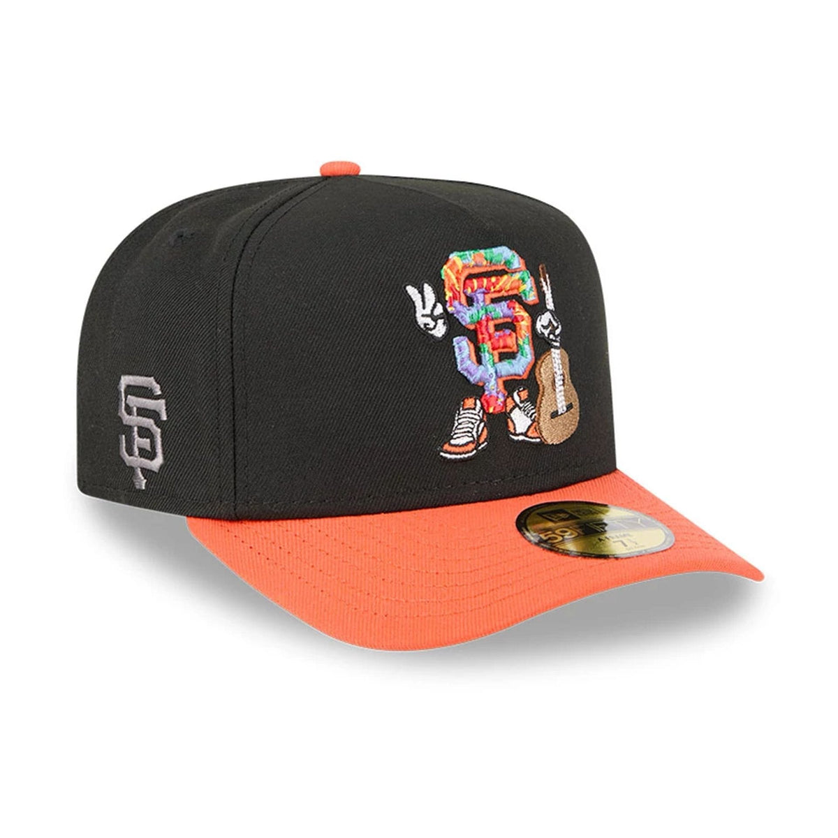 San Francisco Giants MLB Cartoon Black 59FIFTY A-Frame Fitted Cap-klyvox