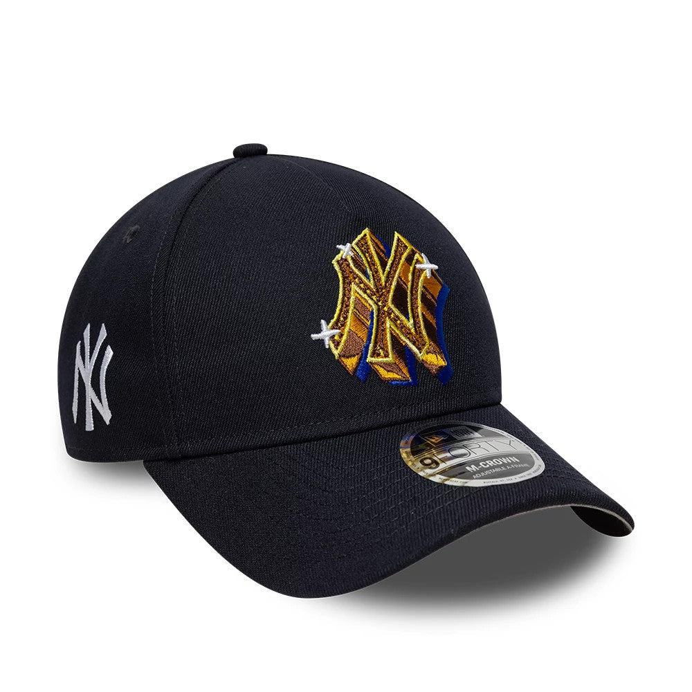 New York Yankees MLB Emblem Navy 9FORTY M-Crown A-Frame Adjustable Cap-klyvox