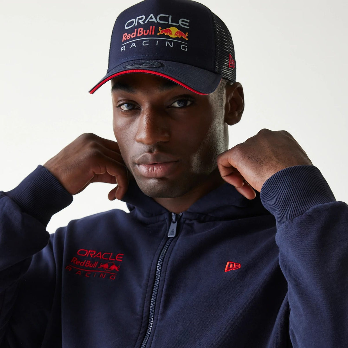 Red Bull Racing Dark Blue Oversized Full Zip Hoodie-klyvox
