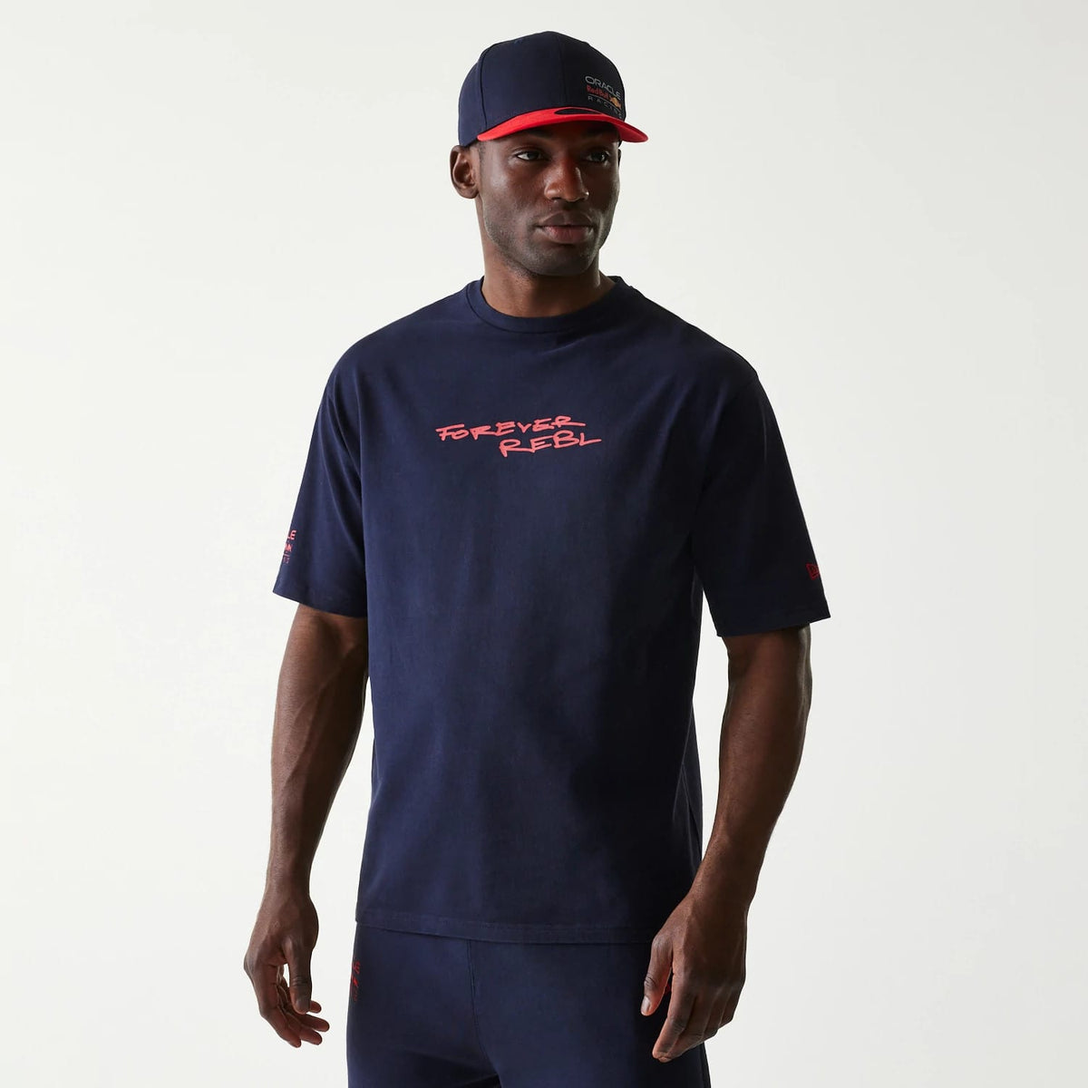 Red Bull Racing Back Graphic Dark Blue Oversized T-Shirt-klyvox