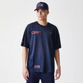 Red Bull Racing Graphic Mesh Dark Blue Oversized T-Shirt-klyvox