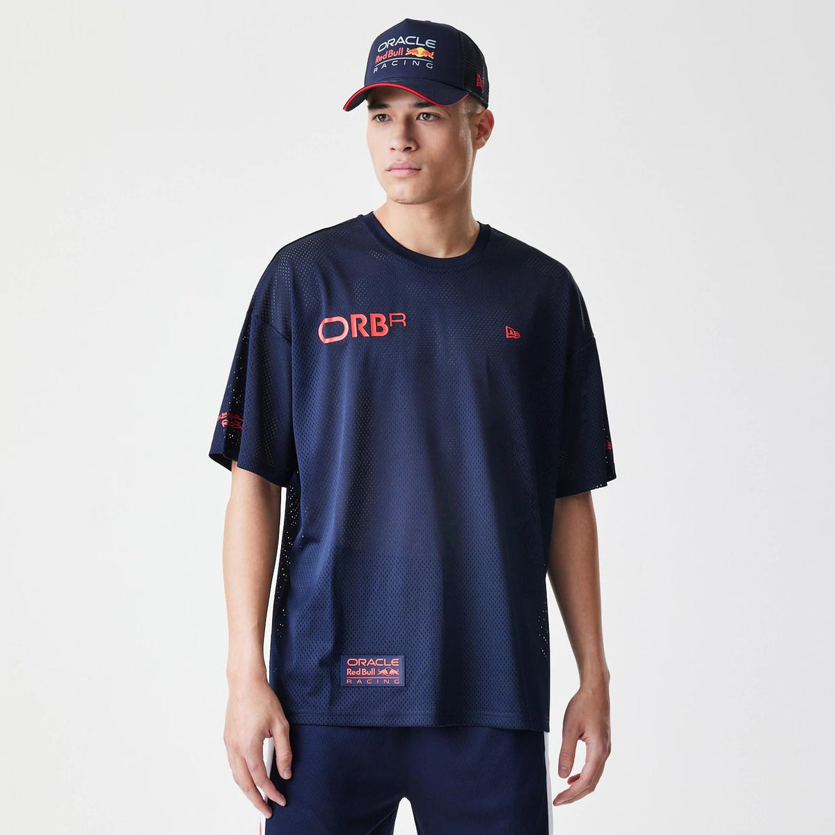Red Bull Racing Graphic Mesh Dark Blue Oversized T-Shirt-klyvox