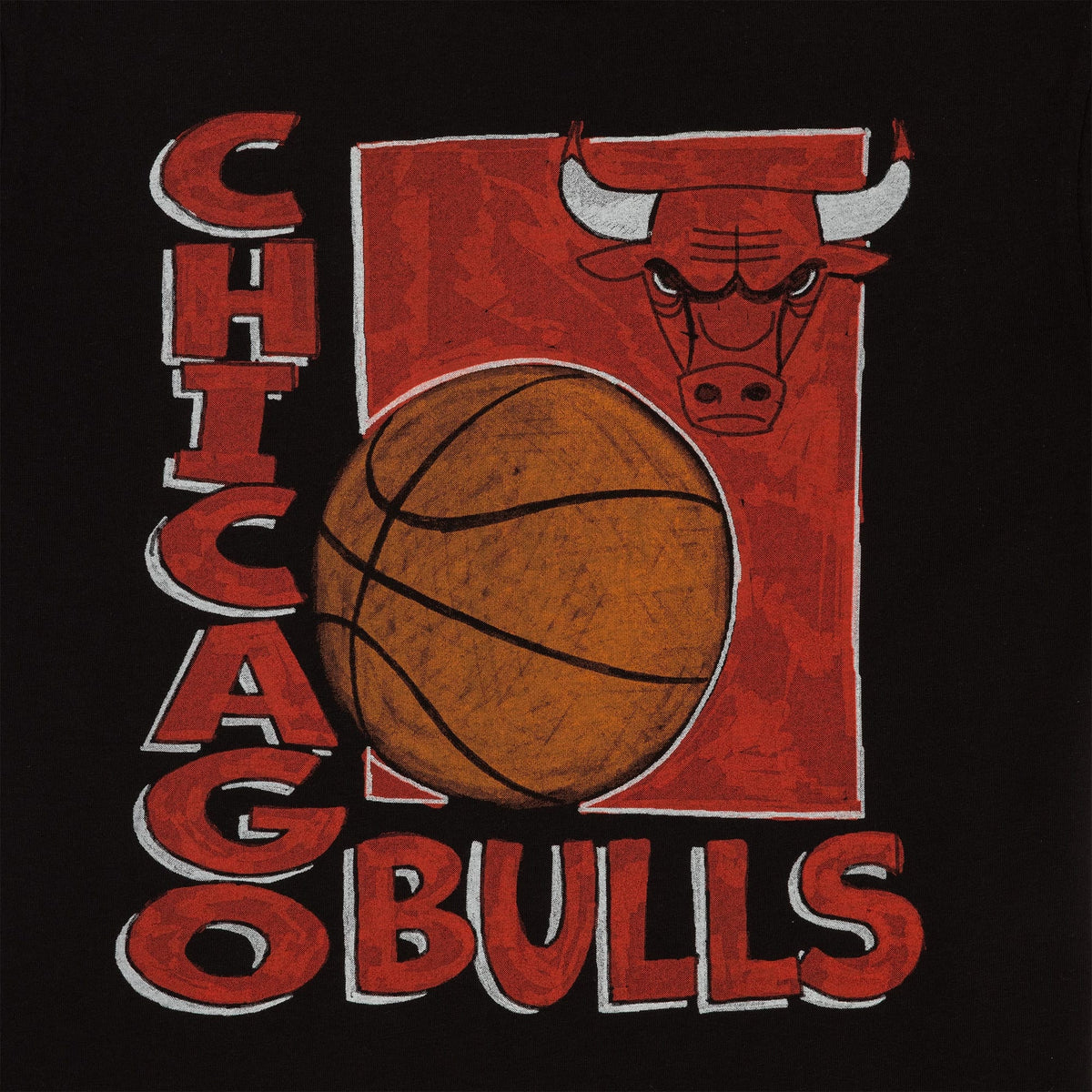 Chicago Bulls NBA Wordmark Black T-Shirt-klyvox