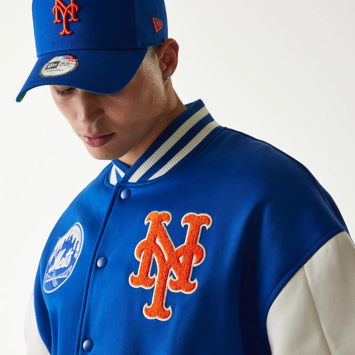 New York Mets MLB Jersey Blue Bomber Jacket-klyvox