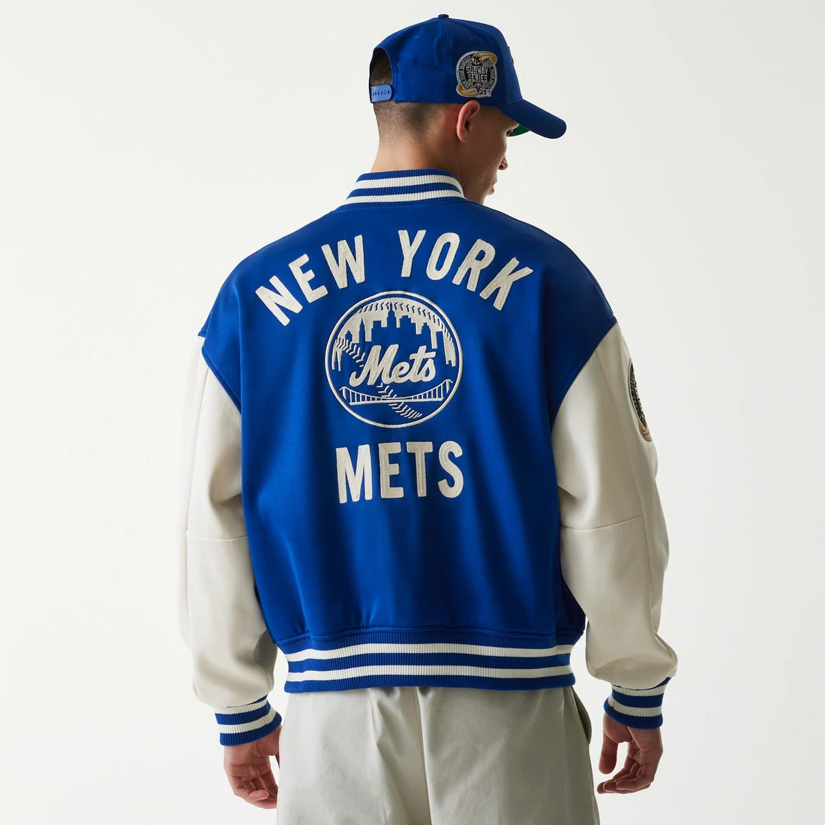 New York Mets MLB Jersey Blue Bomber Jacket-klyvox