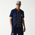 New York Yankees MLB Piping Navy Short Sleeve Shirt-klyvox