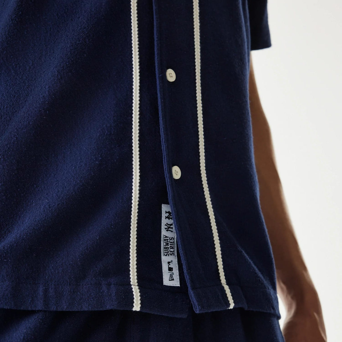 New York Yankees MLB Piping Navy Short Sleeve Shirt-klyvox