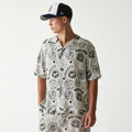 MLB Subway Series All Over Print Open White Short Sleeve Shirt-klyvox