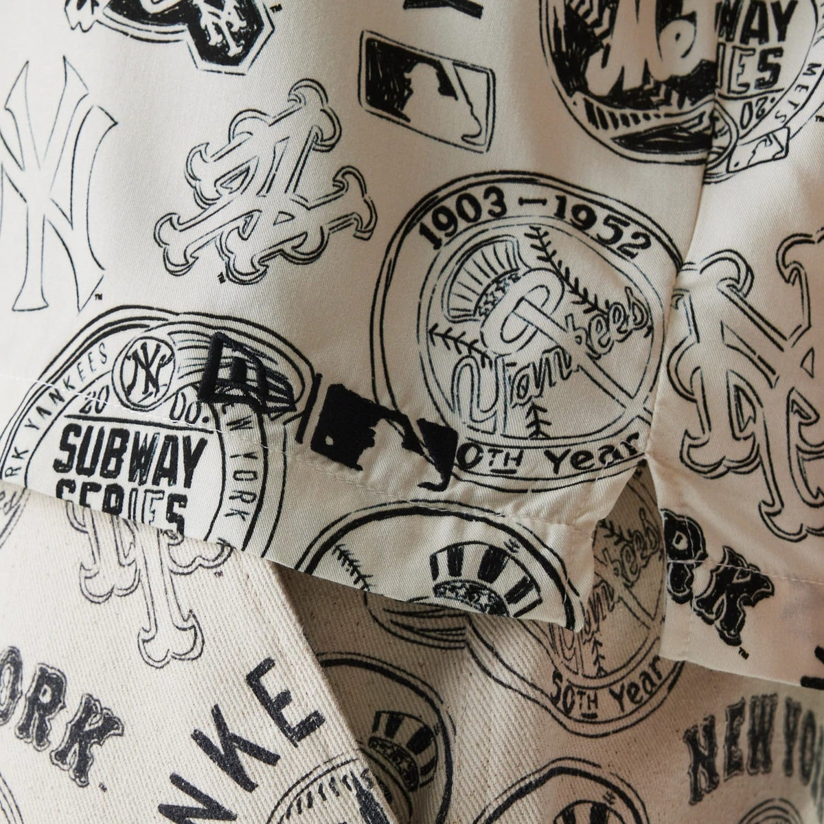 MLB Subway Series All Over Print Open White Short Sleeve Shirt-klyvox