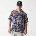 MLB Subway Series All Over Print Navy Short Sleeve Shirt-klyvox