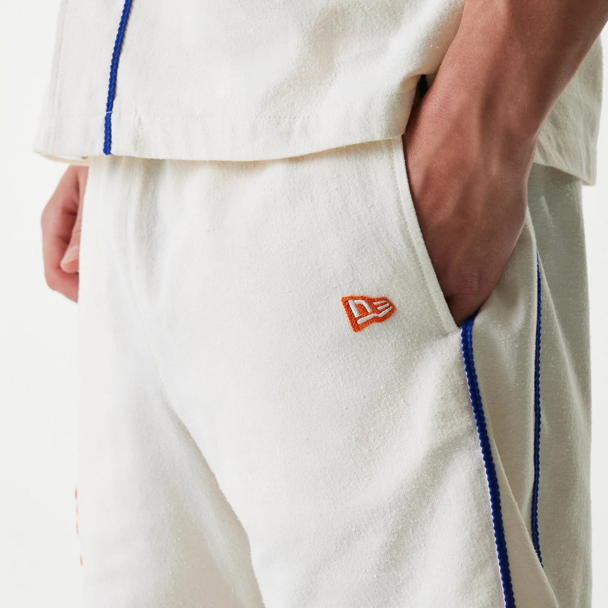 New York Mets MLB Piping Open Cream Shorts-klyvox