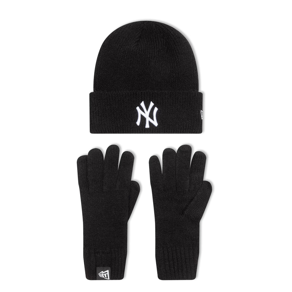 New York Yankees MLB Black Beanie & Gloves Set-klyvox