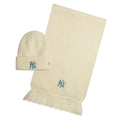 New York Yankees MLB Cream Beanie & Scarf Set-klyvox