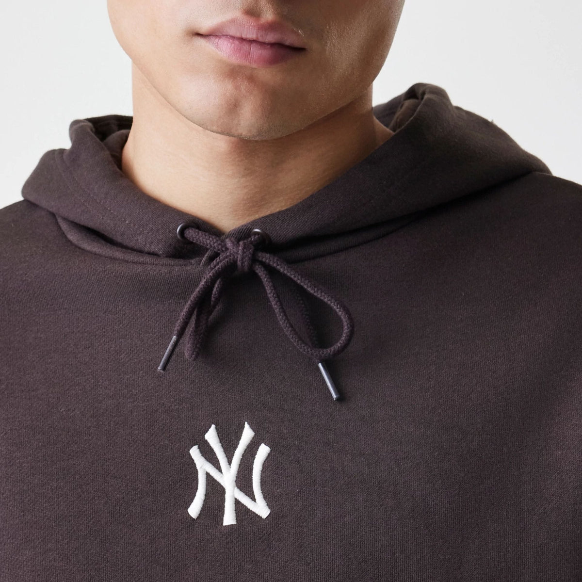New York Yankees MLB Midi League Essential Dark Brown Oversized Pullover Hoodie-klyvox