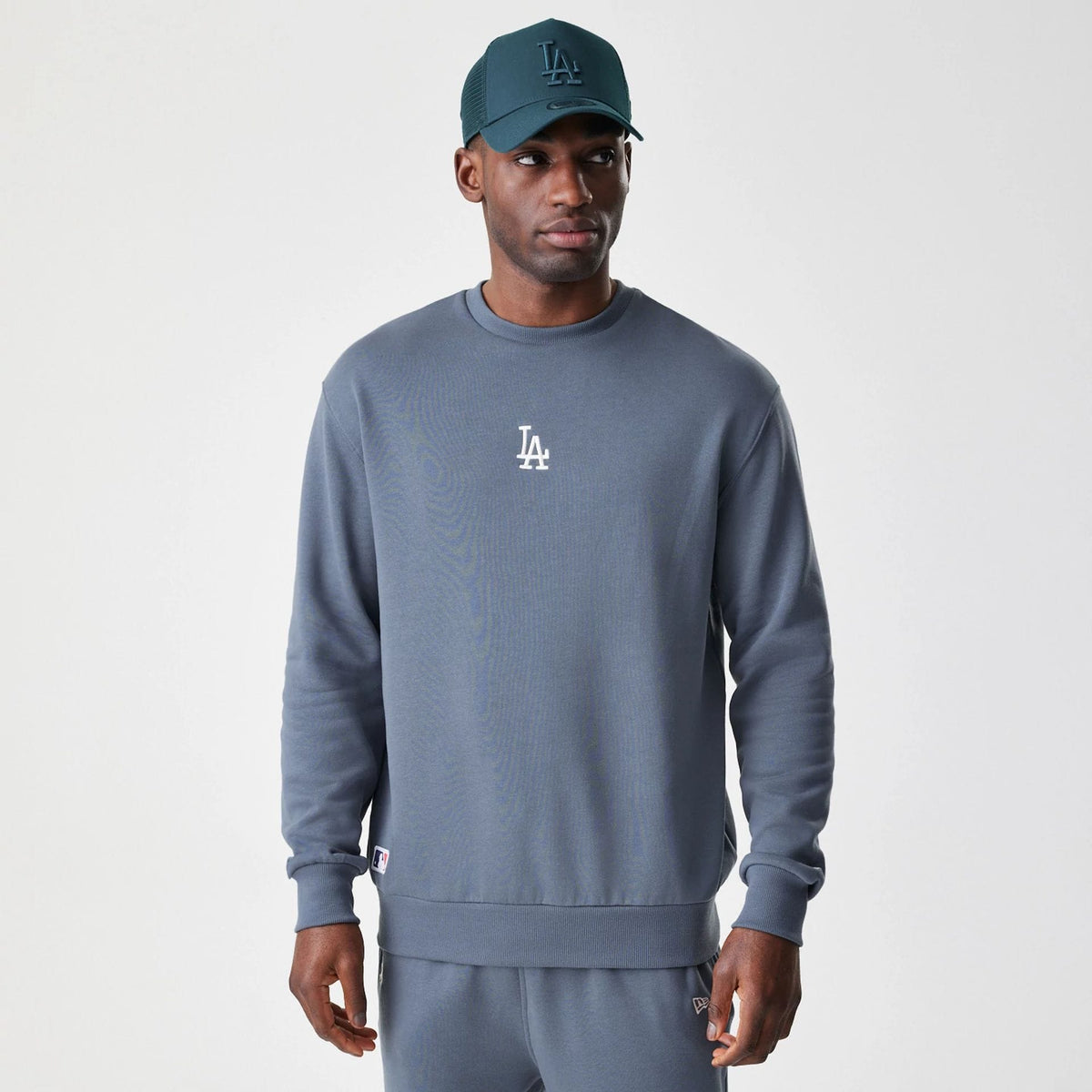LA Dodgers MLB Midi League Essential Dark Grey Oversized Crew Neck Sweater-klyvox