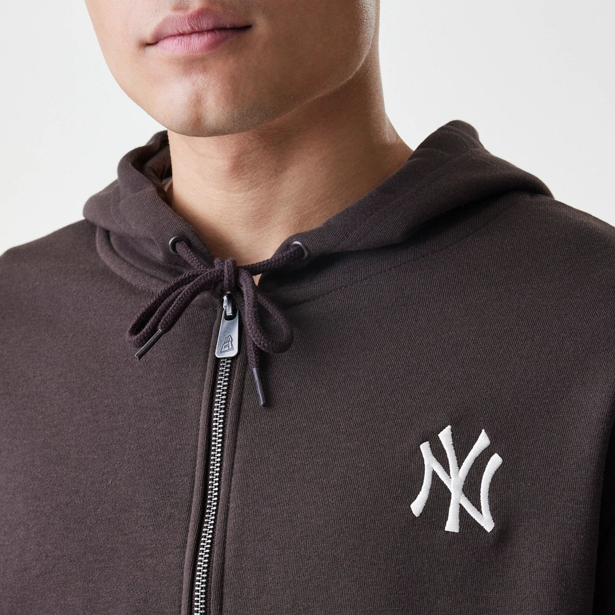 New York Yankees MLB Midi League Essential Dark Brown Full Zip Hoodie-klyvox