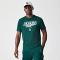 LA Dodgers MLB Script Graphic Dark Green T-Shirt-klyvox