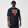 Chicago Bulls NBA Piping Stripe Black Oversized T-Shirt-klyvox