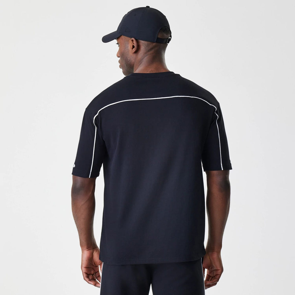 Chicago Bulls NBA Piping Stripe Black Oversized T-Shirt-klyvox