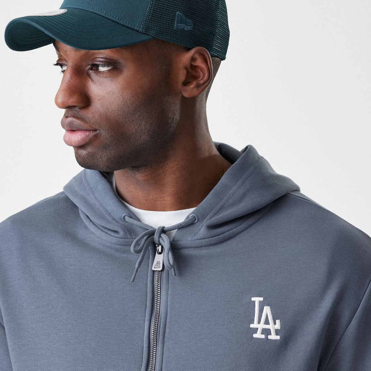 LA Dodgers MLB Midi League Essential Dark Grey Full Zip Hoodie-klyvox