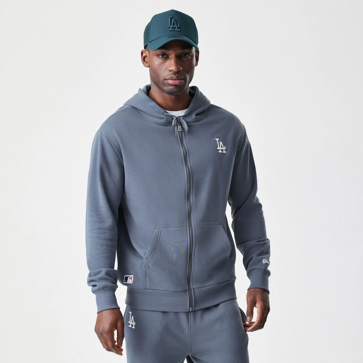 LA Dodgers MLB Midi League Essential Dark Grey Full Zip Hoodie-klyvox