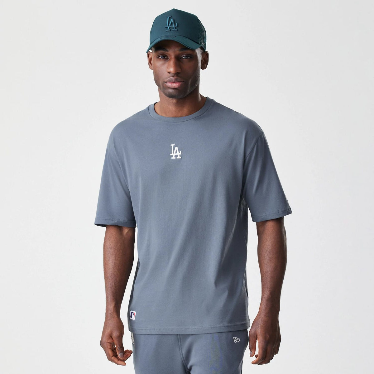 LA Dodgers MLB Midi League Essential Dark Grey Oversized T-Shirt-klyvox