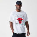 Chicago Bulls NBA Outline Graphic White Oversized T-Shirt-klyvox
