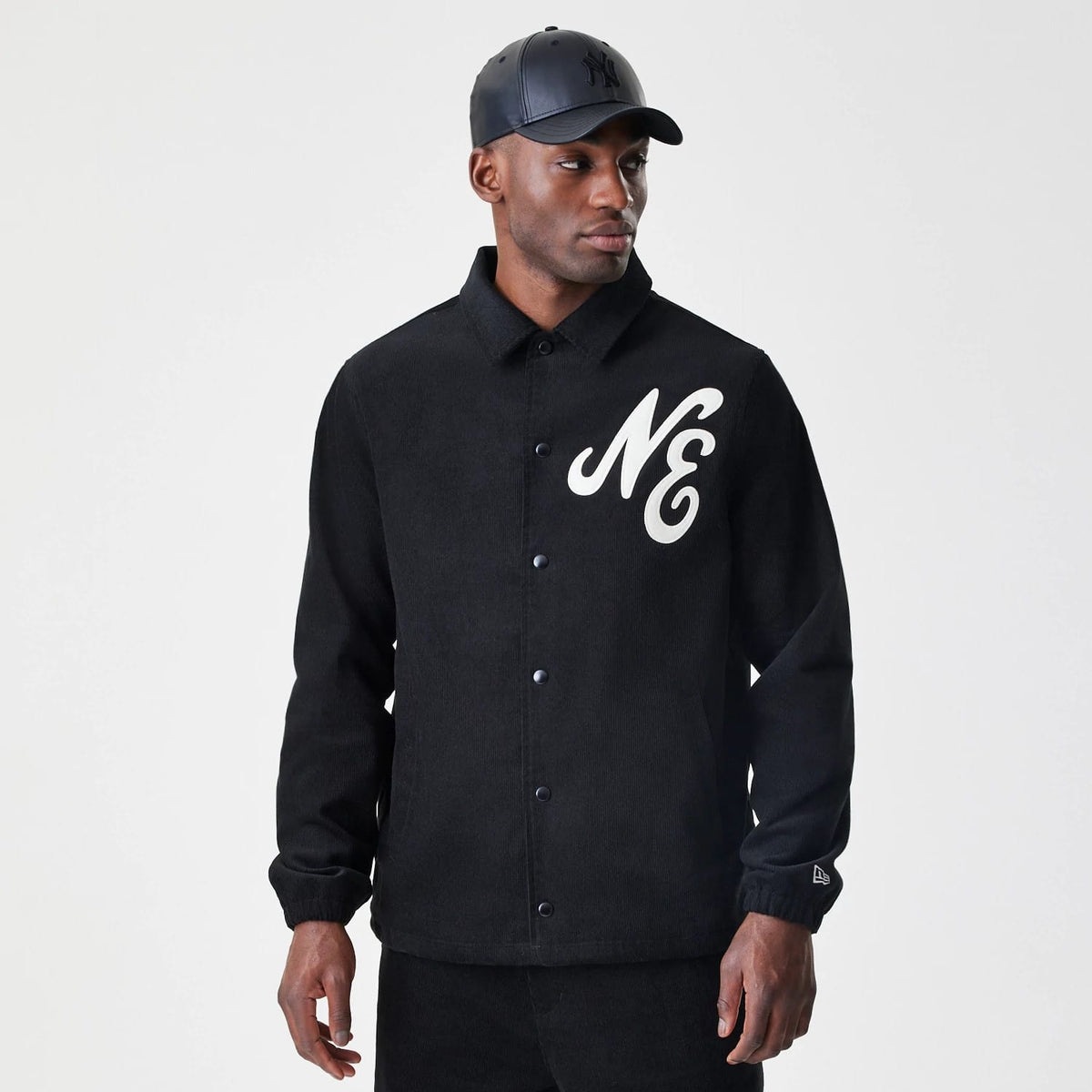 New Era Cord Black Coaches Jacket-klyvox