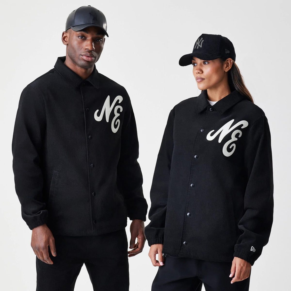 New Era Cord Black Coaches Jacket-klyvox