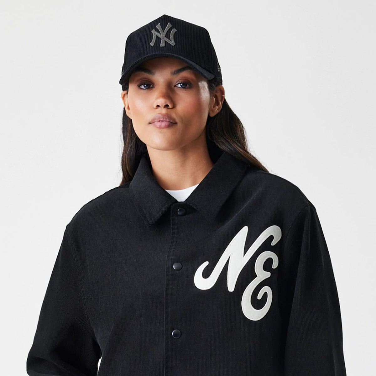 New Era Cord Black Coaches Jacket-klyvox